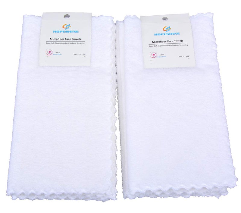 HOPESHINE Face Makeup Remover Cloths Wash Cloth for Face Towels Facial Cleaning Wipes Reusable Soft for Sensitive Skin Erase Mascara, Eyeliner, Foundation, Lipstick with Just Water 12 inch X 12 inch - Image 2